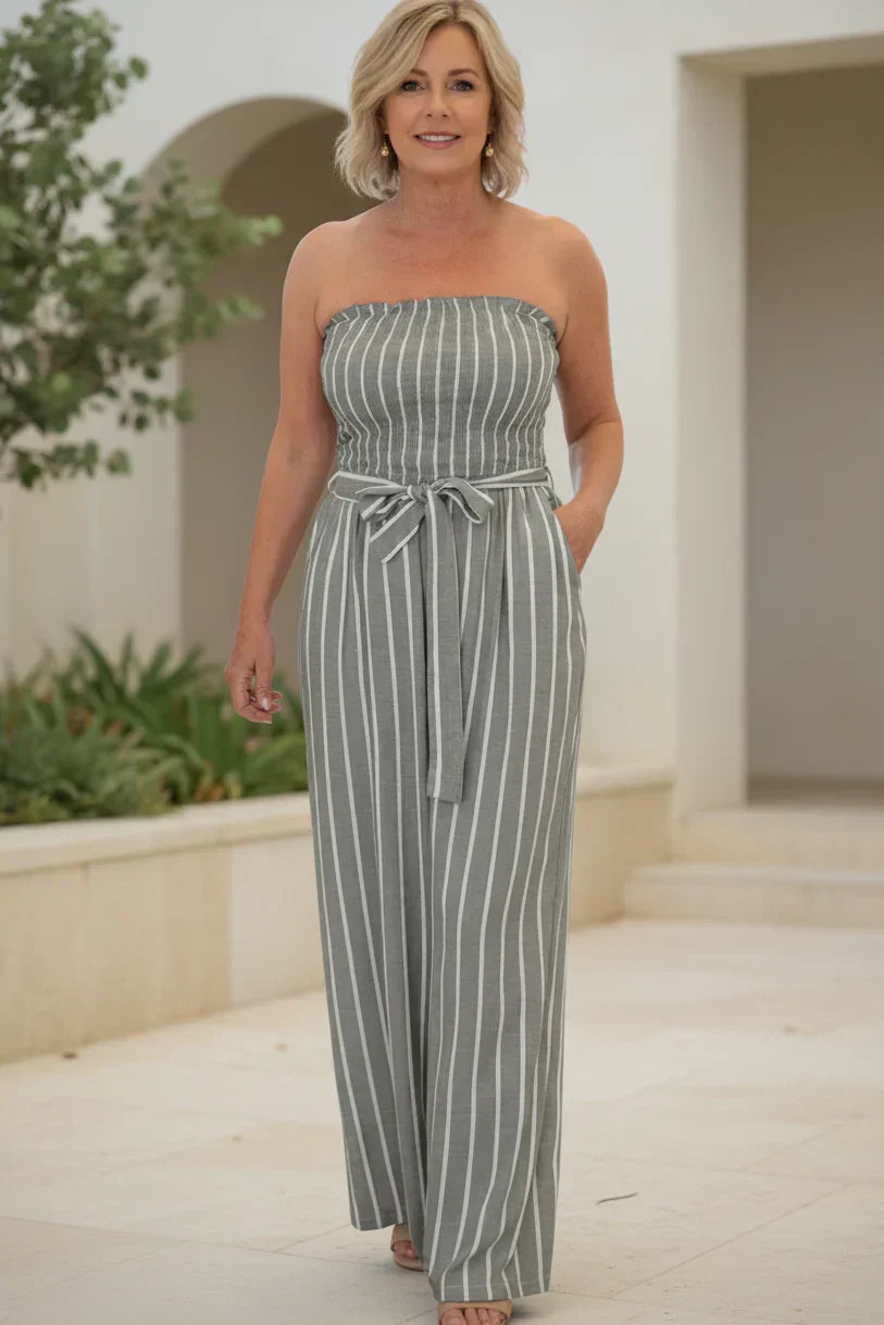 LEONORA – STRAPLESS WIDE-LEG JUMPSUIT
